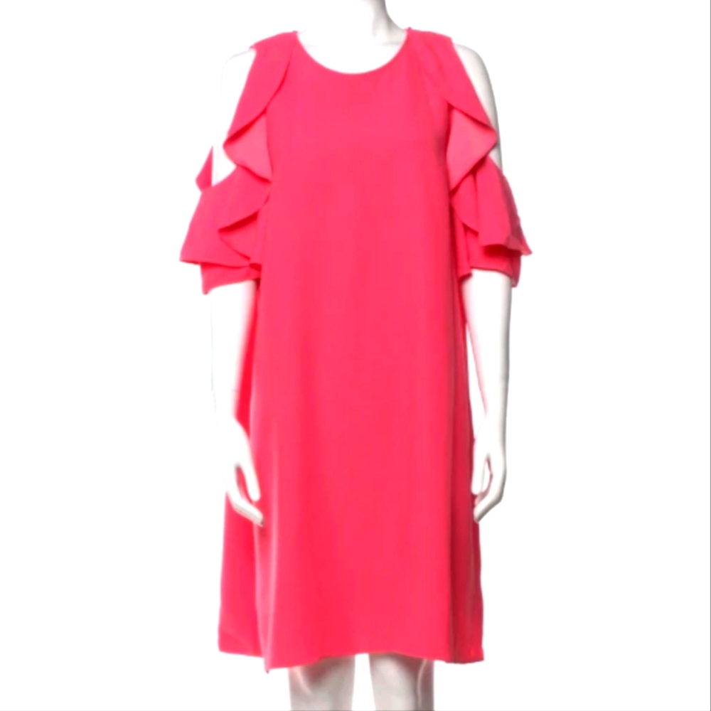 Kate Spade New York Pink Cold Shoulder Flattering Shift Dress~Clean! Size XL EUC